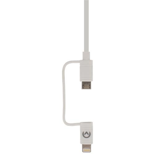 Mobilize MOB-21296 2-in-1 Data en Oplaadkabel USB Micro-B Male + Lightningadapter - USB A Male 1.50 m Wit
