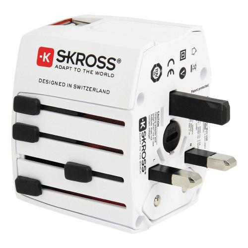 Skross 1,302930 Reisadapter Wereld MUV USB Ongeaard