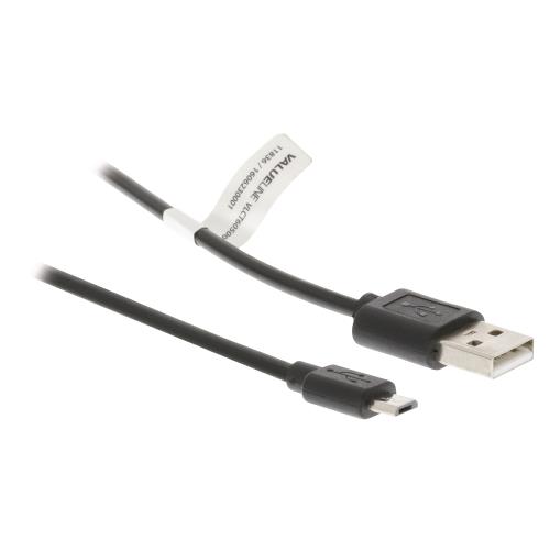 Valueline VLCT60500B20 USB 2.0 USB A male - USB micro B male kabel 2,00 m zwart