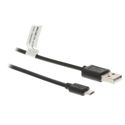 Valueline VLCT60500B30 USB 2.0 Kabel A Male - Micro-B Male 3.00 m Zwart