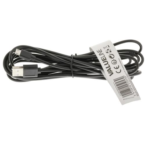 Valueline VLCT60500B30 USB 2.0 Kabel A Male - Micro-B Male 3.00 m Zwart