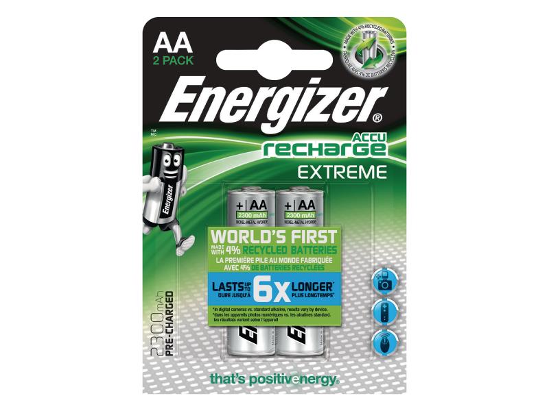 Energizer 53541688600 Oplaadbare NiMH Batterij AA 1.2 V Extreme 2300 mAh 2-Blister