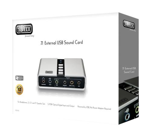 Sweex SC016 Sweex 7.1 Externe USB-geluidskaart