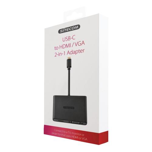 Sitecom CN-363 USB-C Adapter USB-C Male - VGA Female 15-Pins / HDMI-Uitgang Zwart