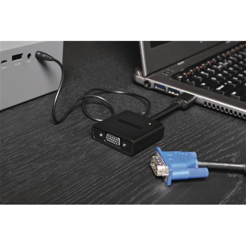 Sitecom CN-351 High Speed HDMI Adapter HDMI - VGA Female + 3.5 mm Female / USB Micro-B Female Zwart