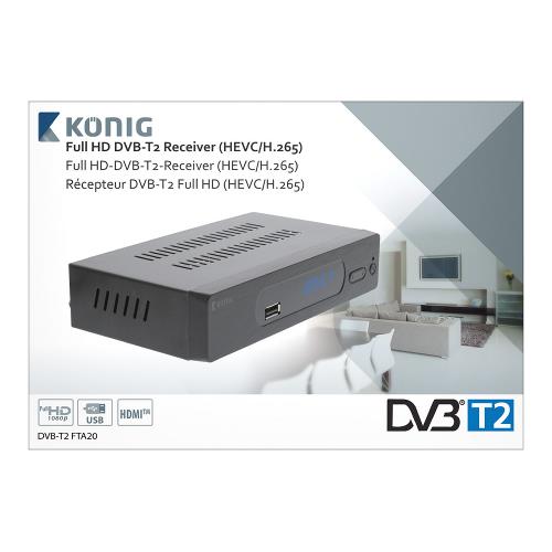 König DVB-T2 FTA20 Full HD DVB-T2 Ontvanger 1080p