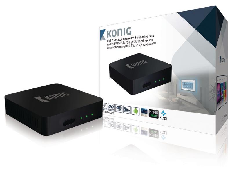 König DVB-TS2 4KASB 4K Android Streaming Box Met Fly Mouse