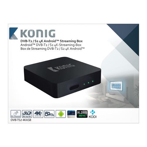 König DVB-TS2 4KASB 4K Android Streaming Box Met Fly Mouse