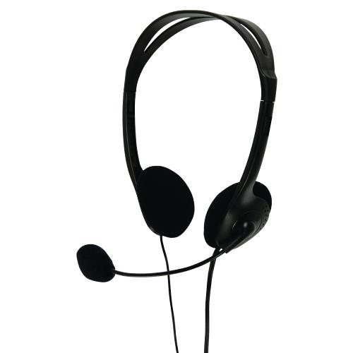 basicXL BXL-HEADSET1BL Headset On-Ear 2x 3.5 mm Bedraad Ingebouwde Microfoon Zwart