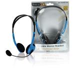 basicXL BXL-HEADSET1BU Headset On-Ear 2x 3.5 mm Bedraad Ingebouwde Microfoon Blauw