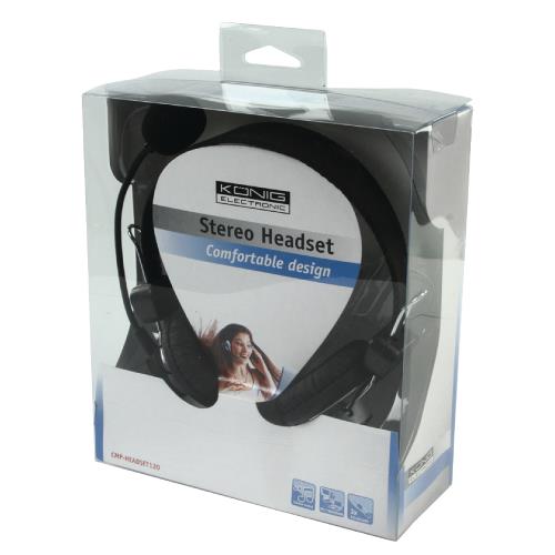 König CMP-HEADSET120 Headset On-Ear 2x 3.5 mm Bedraad Ingebouwde Microfoon Zwart