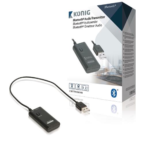 König CSBTTRNSM100 Audio Transmitter Bluetooth 3.5 mm Zwart