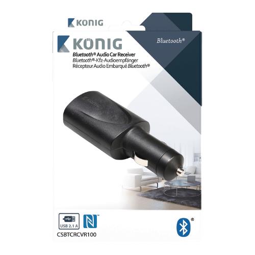 König CSBTCRCVR100 Audio Receiver Car Bluetooth 3.5 mm Zwart