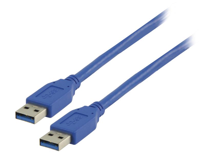 Valueline VLCP61000L05 USB 3.0 Kabel A Male - A Male Rond 0.5 m Blauw