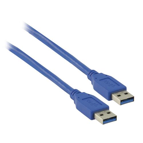 Valueline VLCP61000L05 USB 3.0 Kabel A Male - A Male Rond 0.5 m Blauw