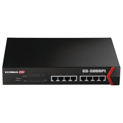 Edimax GS-5008PL Netwerk Schakelaar Gigabit / 10/100 Mbit 8 Poorten