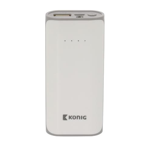 König KNPB5000WH Portable Power Bank 5000 mAh USB Wit / Grijs