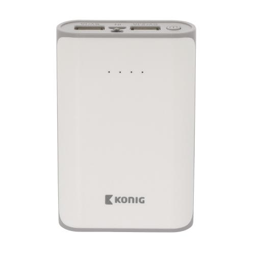 König KNPB7500WH Portable Power Bank 7500 mAh USB Wit / Grijs