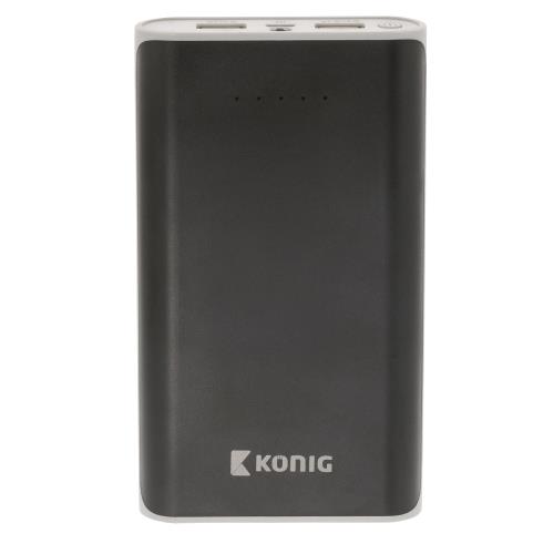 König KNPB15000BL Portable Power Bank 15000 mAh USB Zwart / Grijs