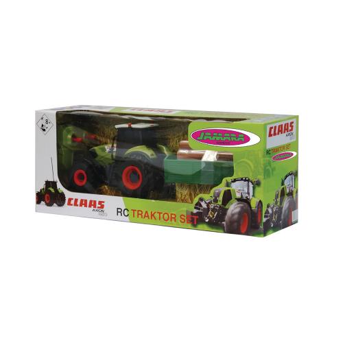 Jamara 403702 R/C Tractor CLAAS Axion 850 with Wood Trailer 1:28 Groen