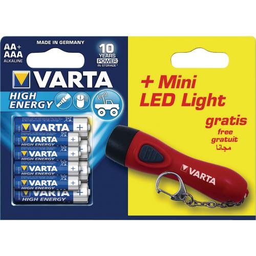 Varta 92400121812 Alkaline Batterij AA High Energy 8-Promotional Blister