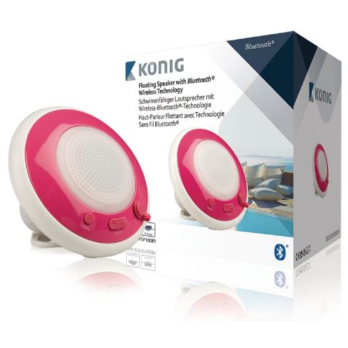 König HAV-BTFSP100PI Mono Bluetooth Speaker Floating Waterproof 3 W Roze/Wit