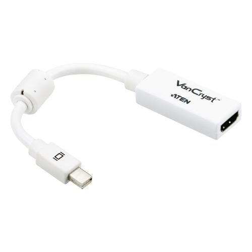 Aten  Mini DisplayPort Kabel Mini-DisplayPort Male - HDMI-Connector 0.15 m Wit