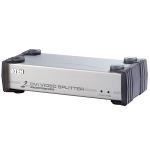 Aten  DVI-Splitter DVI-I Ingang / 1x 3.5mm - 2x DVI-I Female / 2x 3.5 mm Zilver