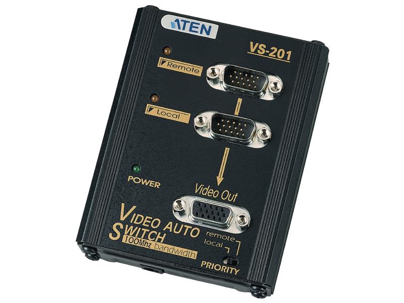 Aten  VGA Schakelaar 2x VGA Male - VGA Female 15-Pins Zwart