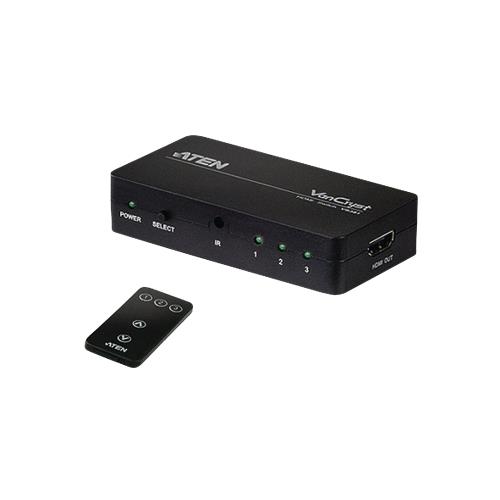 Aten  HDMI Schakelaar 3x HDMI-Ingang - HDMI-Uitgang Zwart