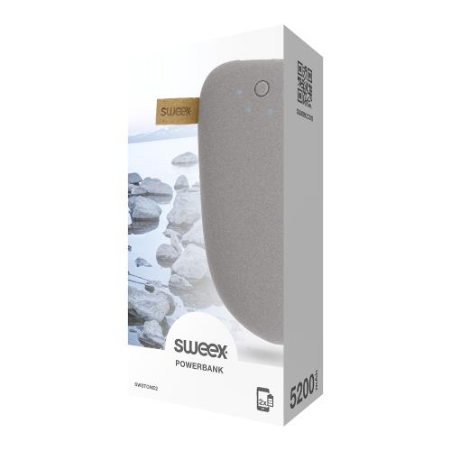 Sweex SWSTONE2 Portable Power Bank 5200 mAh USB Grijs