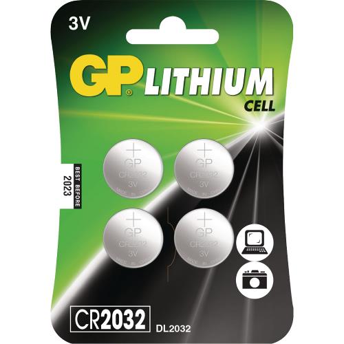 GP CR2032/C4 Lithium Knoopcel Batterij CR2032 3 V-Blisterkaart