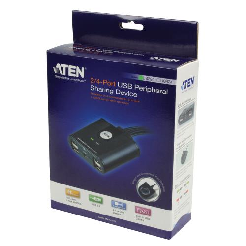 Aten  2-Poorts USB Schakelaar Zwart