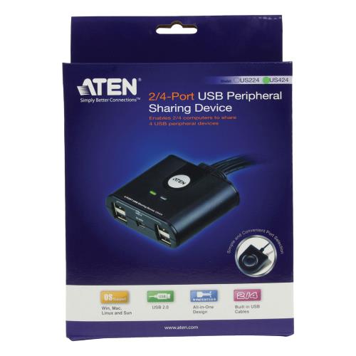Aten  4-Poorts USB Schakelaar Zwart
