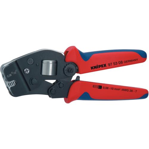 Knipex 97 53 09 SB Crimping pliers for front insertion End-sleeves for wires 0.08...16 mm²
