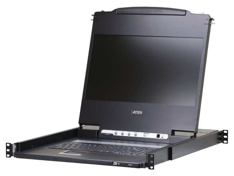 Aten CL6700MW-ATA-XG 1-Poorts KVM Schakelaar LCD 17" Console Zwart