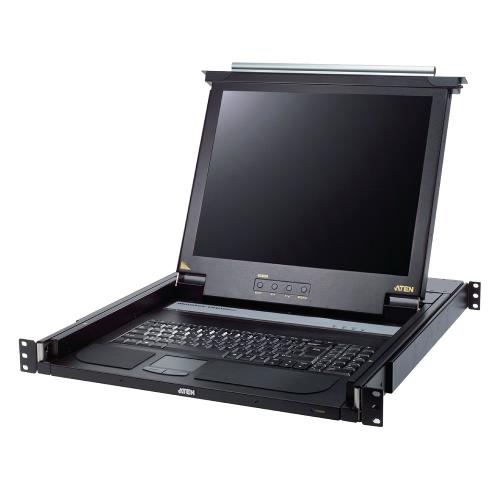 Aten CL1000M-ATA-XG 1-Poorts KVM Schakelaar LCD 17" Console Zwart