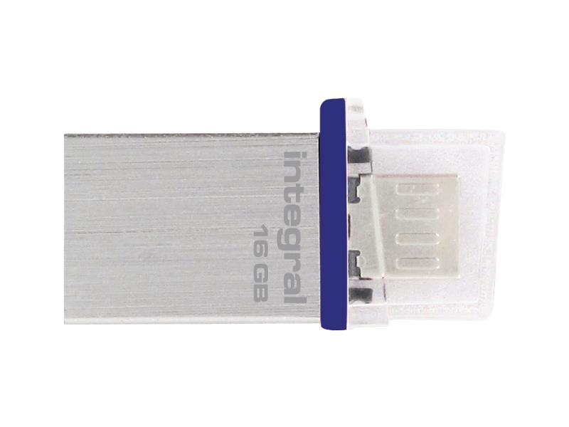 Integral INFD16GMIC-OTG USB Stick USB 2.0 16 GB Aluminium/Blauw