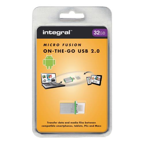 Integral INFD32GMIC-OTG USB Stick USB 2.0 32 GB Aluminium/Groen