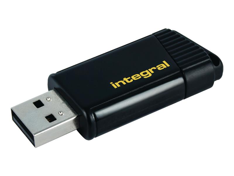 Integral INFD64GBPULSEYL USB Stick USB 2.0 64 GB Zwart/Geel