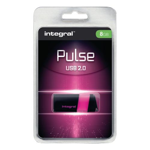 Integral INFD8GBPULSEPK USB Stick USB 2.0 8 GB Zwart/Roze