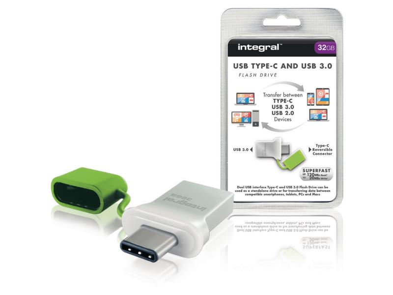 Integral INFD32GBFUS3.0-C USB Stick USB 3.0 32 GB Aluminium/Groen