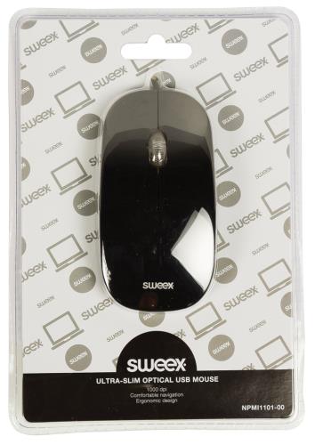 Sweex NPMI1101-00 Muis optisch ultraslank USB 1000 dpi zwart