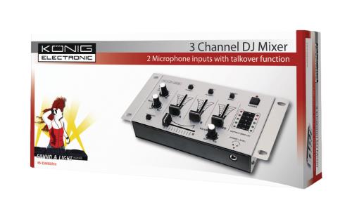 König KN-DJMIXER10 3-kanaals DJ mixer