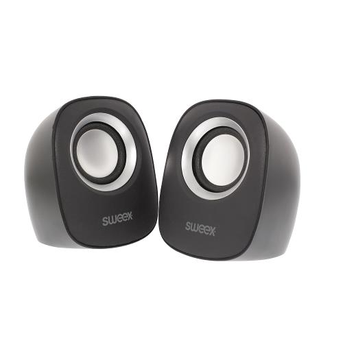 Sweex SW20SPS110BL Speaker 2.0 Bedraad 4 W Zwart/Zilver