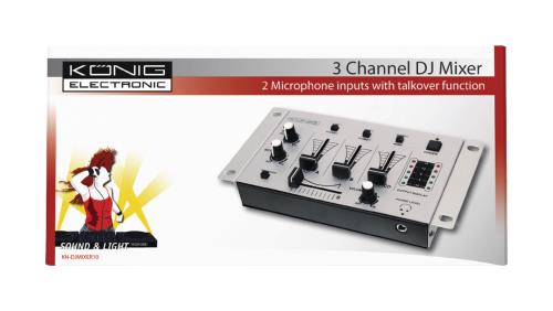 König KN-DJMIXER10 3-kanaals DJ mixer