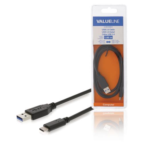 Valueline VLCB61600B10 USB 3.1 Kabel USB-C Male - USB A Male 1.00 m Zwart