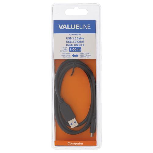 Valueline VLCB61600B10 USB 3.1 Kabel USB-C Male - USB A Male 1.00 m Zwart
