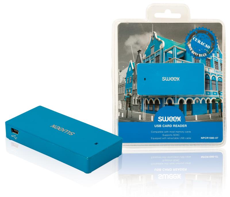 Sweex NPCR1080-07 Cardreader USB Curaçao blauw