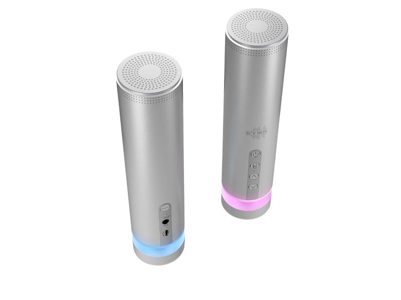 ICY BOX IB-SP202-BT Bluetooth-Speaker 8 W Ingebouwde Microfoon Aluminium